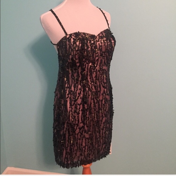 B'Dazzle Lace and Sequin Cocktail Dress - Picture 2 of 7